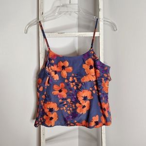 MM Couture top NWT womens Large fall floral keyhole tank